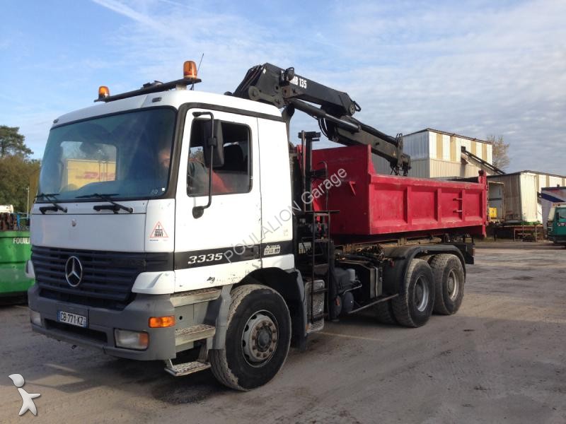 Camion Mercedes Polybenne Actros 3335 6x4 Gazoil Euro 2 Grue Occasion ...