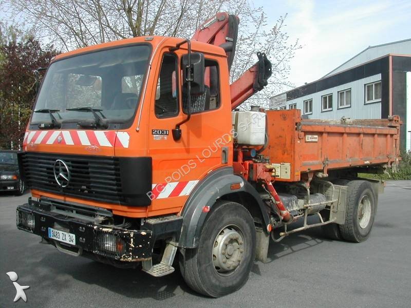camion mercedes benne sk 2031 4x2 euro 0 grue occasion