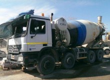 damaged concrete mixer truck