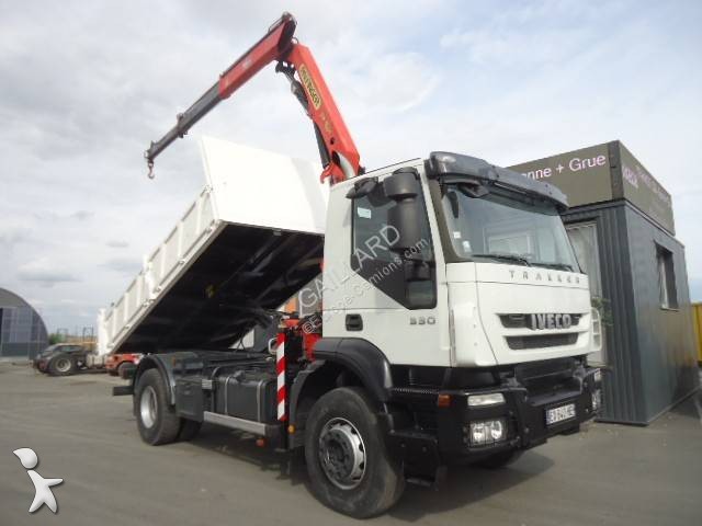 Camion Iveco Benne Marrel Trakker 330 4x2 Gazoil Euro 4 Grue Occasion N3062971