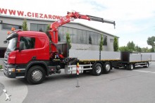 ciężarówka z przyczepą platforma burtowa Scania